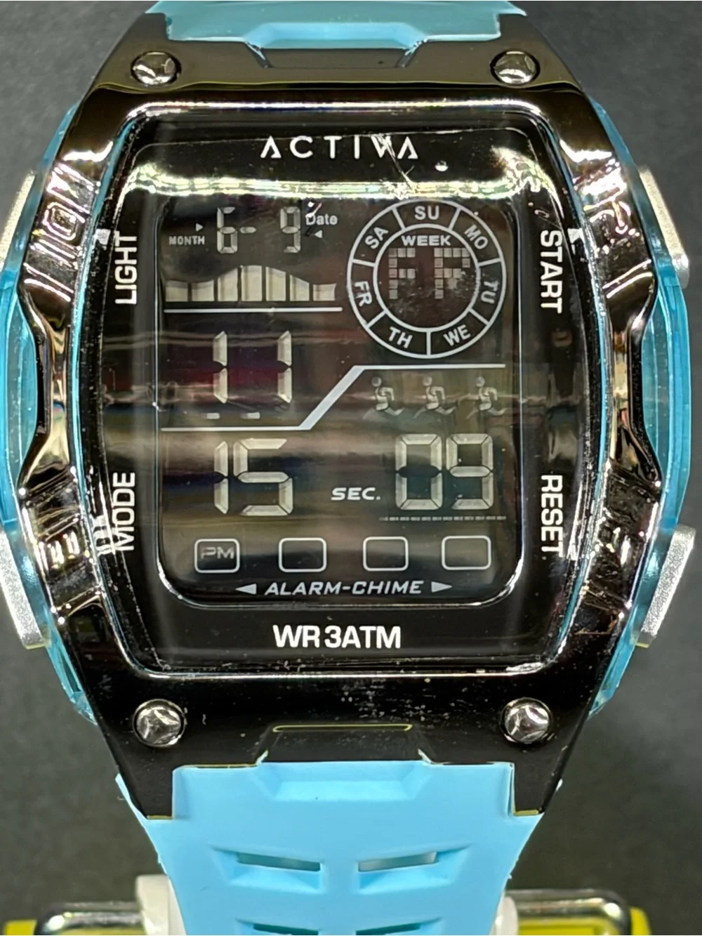 Activa X Invicta Digital Watch 50mm Light Blue ACW8130-002 New